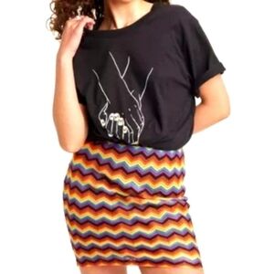 Pride Chevron Rainbow Mini Skirt Size XXL